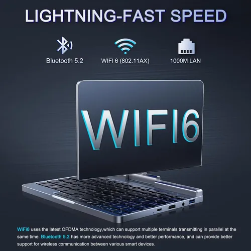 Vista 7 de Mini portátil de 8 pulgadas 2 en 1, computadora portátil Win 11, Intel N150 (hasta 3.6 GHz), 12 GB de RAM 1 TB SSD, pantalla táctil HD, teclado