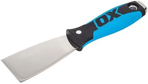 Vista 6 de OX Tools - Cuchillo de masilla de grado profesional, hoja flexible de acero inoxidable, 1-1/4 pulgadas Mango de agarre cómodo con extremo