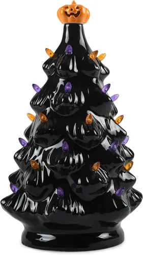 Vista 2 de Raz 4019225 Árbol iluminado de Halloween, 11.25 pulgadas, multicolor