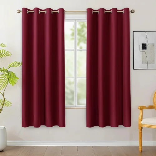 Vista 17 de BONZER - Juego de 4 paneles de cortinas 100% opacas, cortinas de ventana con aislamiento térmico y bloqueo de luz, de 63 pulgadas de largo, cortina