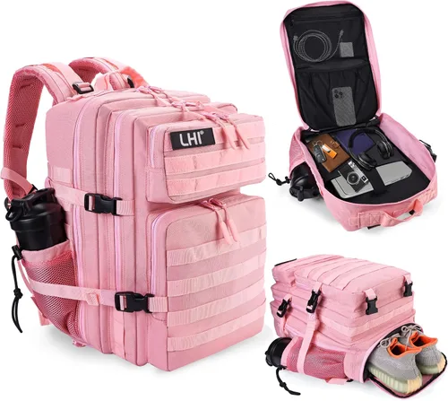 Vista 10 de LHI Mochila Táctica Militar para Hombres y Mujeres 45L Ejército 3 Días Mochila de Asalto Bolsa Mochila Grande con Sistema Molle