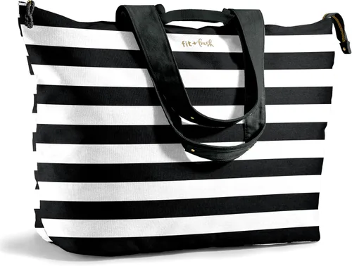 Vista 16 de Bolso de playa grande Fit & Fresh para mujeres - Bolso de viaje extragrande con bolsillos Negro