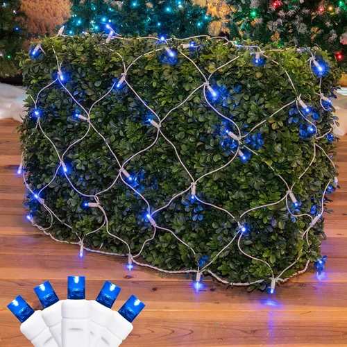Vista 20 de Novelty Lights Luces de red de 2 x 10, 100 LED de color blanco cálido con espacio de 4 pulgadas, bombillas de gran angular de 0.197 in en cable