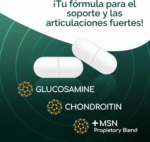 Vista 4 de Suplemento para la salud de las articulaciones de rayos X, 50 unidades, paquete de 3 Glucosamina 1500 mg, condroitina 300 mg, MSM, apoya