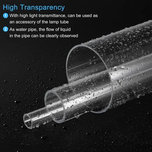 Vista 5 de MECCANIXITY Tubo acrílico transparente rígido redondo tubo 0.157 in (5/32") ID 0.315 in (5/16") OD 18" para lámparas y linternas, sistema