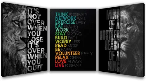 Vista 14 de Halioyo Pósteres motivacionales en lienzo, arte de pared inspirador, cita de empresario, decoración de pared, obra de arte para sala de estar