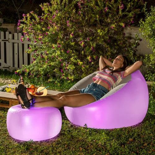 Vista 7 de Sillón Hinchable con LED Multicolor y Mando Chight InnovaGoods