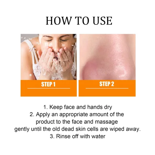 Vista 9 de Orange Enzymes - Gel exfoliante facial de proteasa y niacinamida, gel limpiador exfoliante suave para limpieza profunda de poros y piel suave