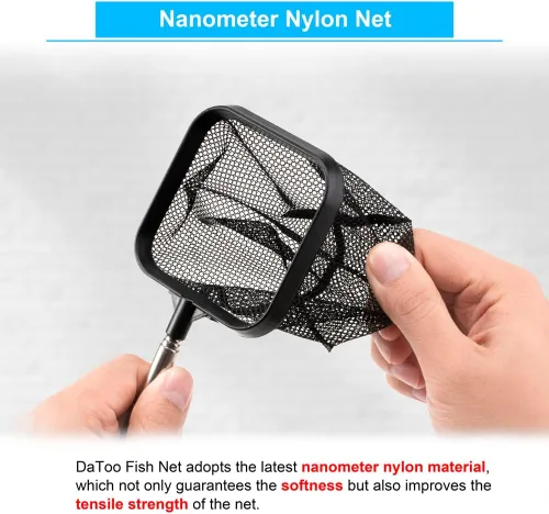 Vista 4 de DaToo Red de peces de acuario de 3 pulgadas para tanque de peces Betta Nano Nylon Net con mango extensible 6-16 pulgadas, 1 año de garantía