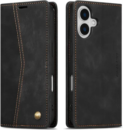 Vista 27 de QLTYPRI Para iPhone Air Case Wallet Con Tarjetero, Vintage PU Cuero Kickstand Cierre Magnético A Prueba De Golpes Folio Libro Funda Para IPhone 17
