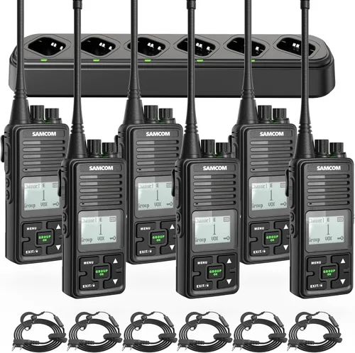 Vista 7 de SAMCOM Radios bidireccionales de 3000 mAh de largo alcance recargables de alta potencia, walkie talkies para adultos, radios comerciales