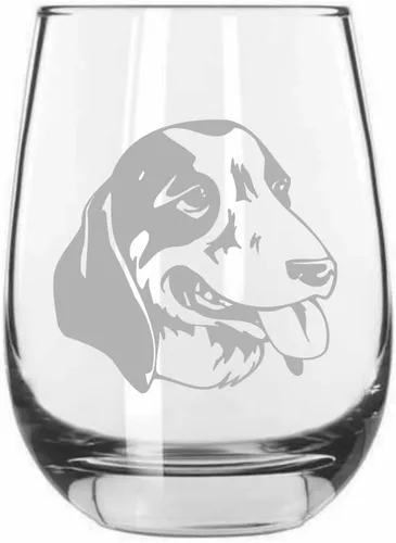 Vista 294 de Shar Pei (chino) - Vaso de vino sin tallo grabado para perro, 15.25 onzas