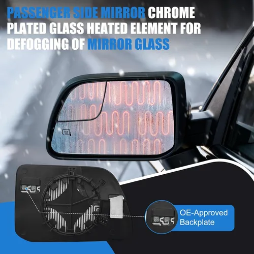 Vista 2 de Espejo lateral del conductor de repuesto para Ford Edge MKX 2011 2012 2013 2014, retrovisor lateral izquierdo de cristal, con placa de respaldo