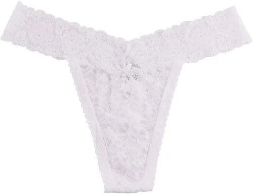 Vista 4 de Tangas de encaje sexy para mujer, ropa interior atrevida, paquete de 5