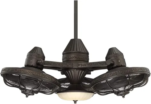 Vista 7 de Lámpara con ventiladores de techo de 38", acabado en bronce, con 3 ventiladores