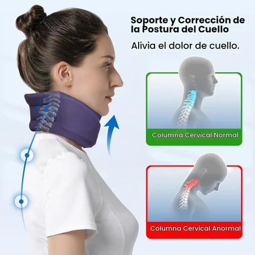 Vista 2 de Velpeau Collar de cuello para dolor de cuello y fuerte apoyo, collar cervical suave para dormir erguido, dormitar - estabiliza y alivia la presión