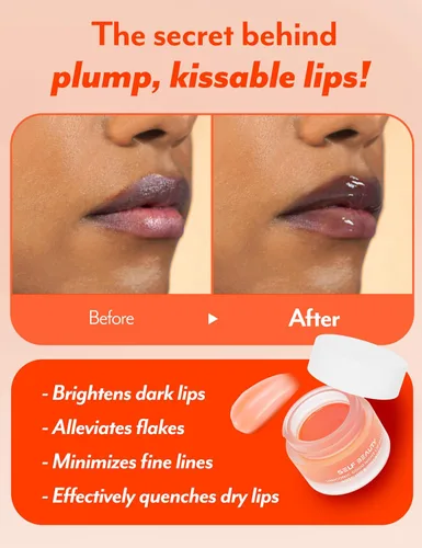 Vista 6 de SelfBeauty - Máscara labial de rosa mosqueta y colágeno, bálsamo labial vegano, hidratante labial, tratamiento labial hidratante durante la noche