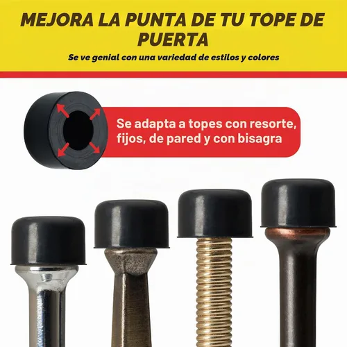 Vista 2 de Puntas de repuesto de goma prémium para tope de puerta, parachoques de puerta, tapas de bisagra de resorte para protección de pared y piso
