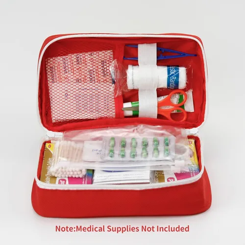 Vista 3 de TOPASION Bolsa vacía portátil para botiquín de primeros auxilios, bolsa de medicina de viaje, bolsa médica pequeña (2 piezas, azul)