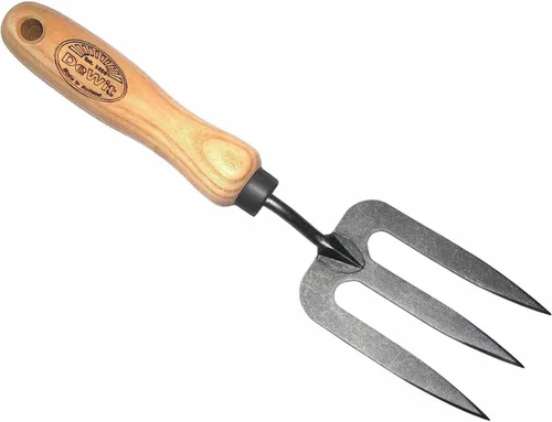 Vista 4 de Dewit Set de regalo de herramientas de 3 piezas con cultivador de 3 dientes, paleta forjada y tenedor de mano forjado
