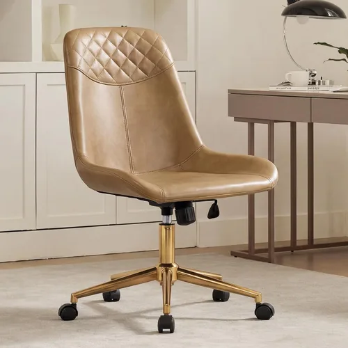 Vista 13 de DUHOME Silla de oficina moderna de cuero PU Silla de escritorio Silla giratoria para computadora Camel