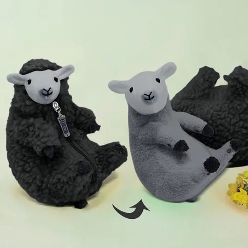 Vista 2 de AGRIMONY Bonitos animales de peluche de oveja afeitada, pequeños peluches de cordero kawaii, juguetes de peluche, regalos divertidos de Pascua San