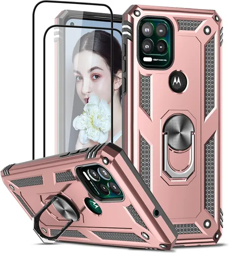 Vista 89 de LeYi Funda para Moto G Stylus 2022 4G (no compatible con 5G), funda para Moto G Stylus con 2 protectores de pantalla, funda protectora de grado Oro