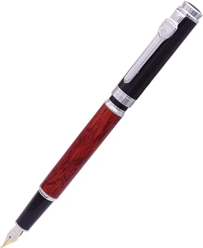Vista 5 de Jinhao Nature - Pluma estilográfica de madera de rosa doblada (fina a ancha), pluma Fude para caligrafía, dibujo artístico y escritura a mano Rosa