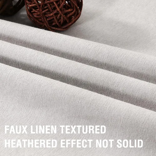 Vista 4 de H.VERSAILTEX Cortinas 100% de opacidad para dormitorio, con aislamiento térmico, cortinas texturizadas de lino con bloqueo de luz completa, cortinas