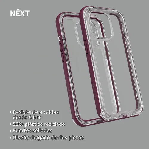 Vista 5 de LifeProof NEXT SERIES - Funda para iPhone 13 Pro (solamente), color morado esencial Purple/Clear