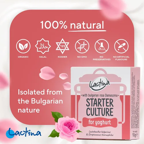 Vista 6 de Iniciador de yogur búlgaro Cultura de yogur probiótico natural Iniciador de cultivo de yogur casero 10 litros Lactobacillus bulgaricus (rosa)
