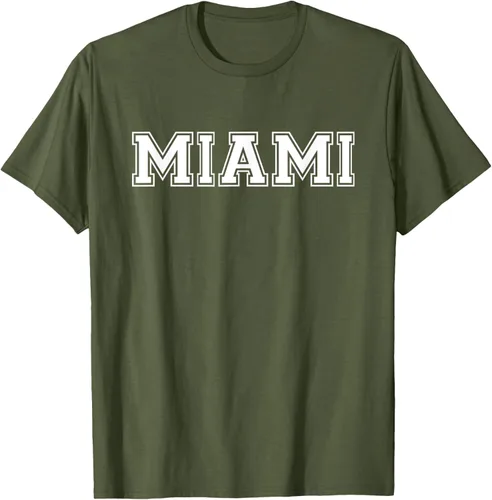 Vista 79 de Camiseta de regalo deportiva estilo universitario Miami Florida, Negro, S