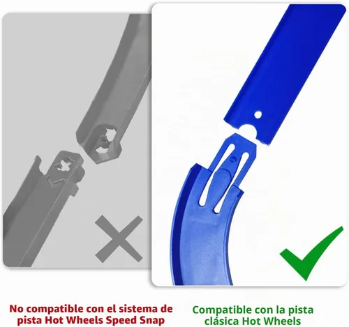 Vista 3 de Conectores de pista de carreras compatibles con ruedas calientes, giro de Paquete de 10, edición actualizada, compatible con Hot Wheels Classic Azul