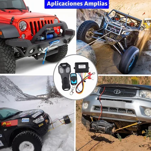 Vista 3 de Kit de control remoto de cabrestante inalámbrico para coche, camión, Jeep, ATV, SUV, 12V, interruptor de auricular, recuperación, inalámbrico