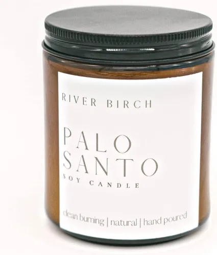 Vista 29 de River Birch Candles - Vela perfumada de almendra y miel Velas en tarro de ámbar de soja de primera calidad, totalmente naturales, no tóxicas, 8.5