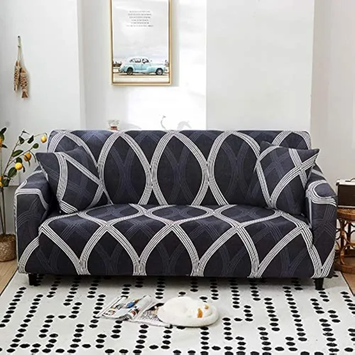 Vista 31 de HOOBUY Funda de sofá estampada, Funda elástica para sillón, funda de sofá biplaza con patrones para sillón con cojines de 2 plazas, Juego de sofá Bd
