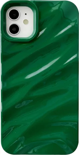 Vista 12 de Caseative Funda para iPhone 11, funda suave con forma de onda rizada con patrón de ondulación de agua (negro) Water Ripple Pattern Curly Wave