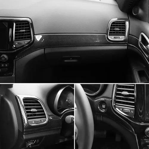 Vista 7 de CheroCar para Jeep Grand Cherokee, juegos de cubiertas de panel de salpicadero y manija de puerta, accesorios interiores para Jeep Grand Cherokee