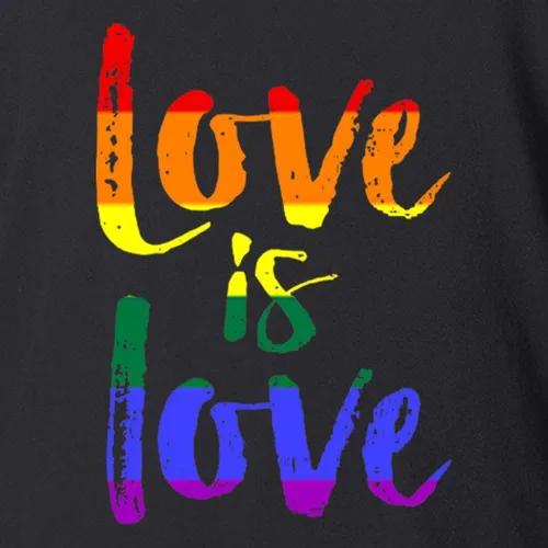 Vista 4 de Love is Love - Camiseta con cuello en V para mujer, diseño de orgullo gay Negro