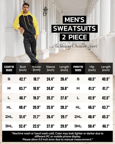 Vista 6 de Conjunto deportivo de 2 piezas para hombre, sudadera casual con capucha para hombre, atlético, deportivo, manga larga, conjunto de traje para trotar