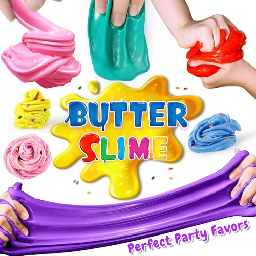 Vista 3 de Paquete de 50 unidades de slime de mantequilla para niños, juguetes de limo para niños y niñas, juguete perfumado de bricolaje para recuerdos