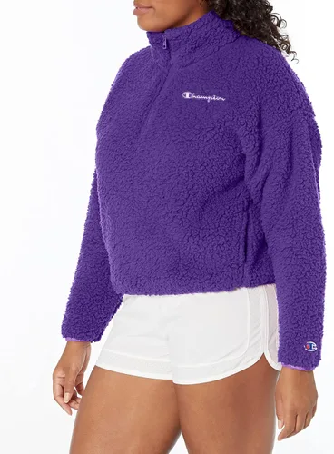 Vista 4 de Champion Suéter acogedor con cremallera de un cuarto de pelo alto para mujer