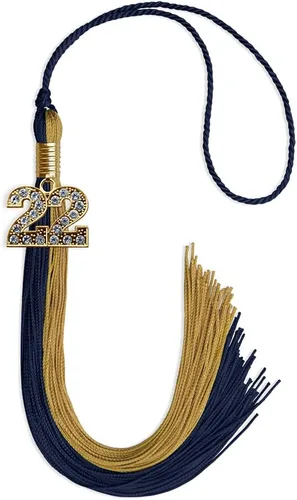 Vista 127 de Endea Graduation Borla de doble color con dije dorado (negro/oro brillante, 2022)