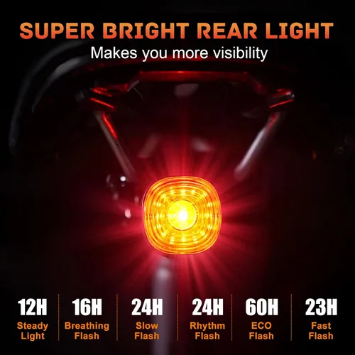 Vista 4 de Bike Rear Light Rechargeable Taillight: Semaho Safety Bicycle Tail Lights for Night Riding