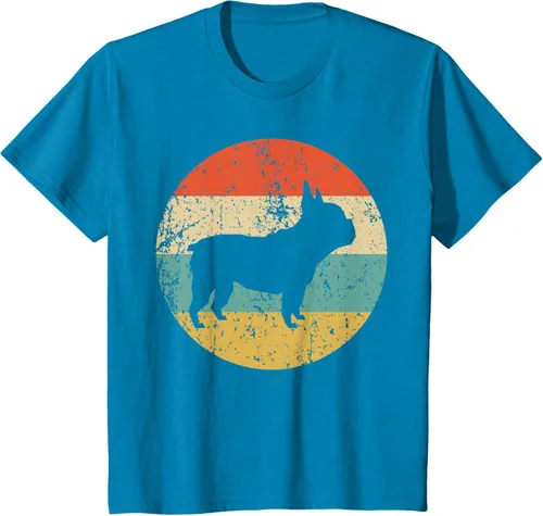 Vista 57 de Camiseta de perro retro de Bulldog Francés Negro