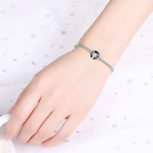 Vista 3 de LONAGO Abalorio de ángel de la guarda personalizado con foto para pulsera, para cualquier familia humana, mascotas, gatos, regalo para mujeres