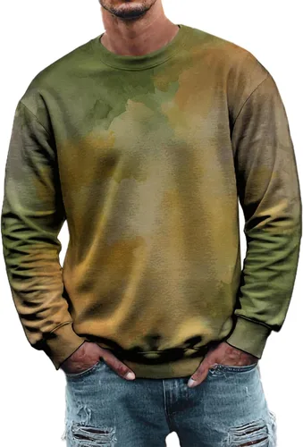 Vista 22 de MARSVOVO Sudadera para hombre 2025 para otoño e invierno, cuello redondo, básica, holgada, cómoda, cálida, moderna, casual, estampado, sin botones