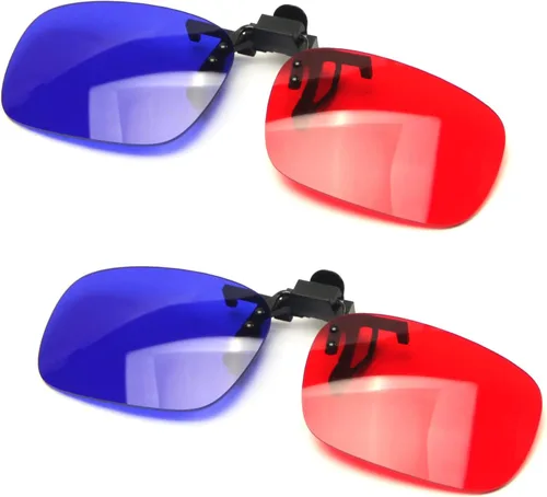 Vista 14 de Othmro 10 gafas duraderas estilo 3D 3D, gafas de visión 3D, gafas de juego de películas 3D, gafas 3D rojo-rojas, marco de cartón, lente de resina 10