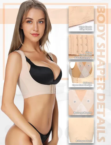 Vista 4 de SLIMBELLE Sujetador corrector de postura sin mangas para mujer, chaleco de apoyo para el pecho, faja de compresión