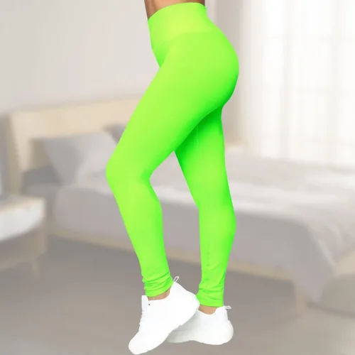 Vista 2 de Leggings de cintura alta sin costuras para mujer, suaves, elásticos, opacos, de compresión, cómodos, básicos, lisos